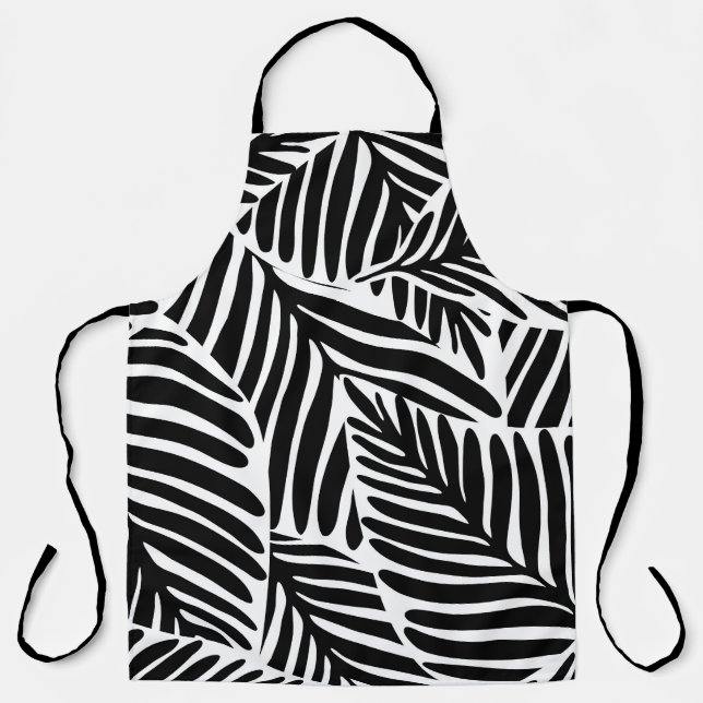 Monochrome Jungle Geometrie nahtloses Muster Schürze (Vorderseite)