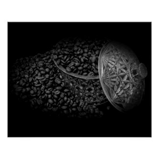 Monochrome Kaffeebohnen Poster