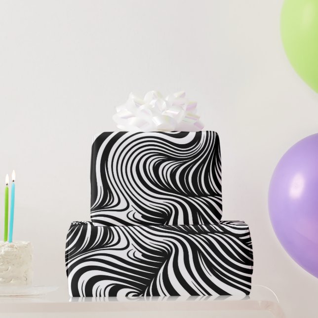 Monochrome Kaleidoskop Geschenkpapier (Partygeschenke)