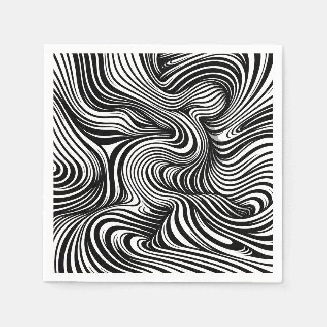 Monochrome Kaleidoskop Serviette (Vorderseite)