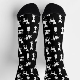 Monochrome Katzen Socken