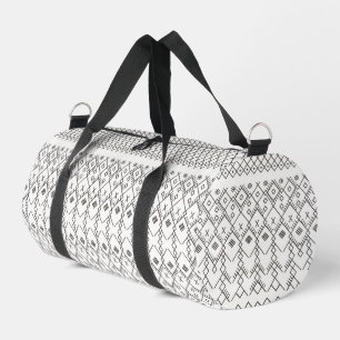 Monochrome Kilim: marokkanische Tribal Texture Art Duffle Bag
