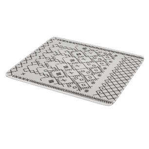 Monochrome Kilim: marokkanische Tribal Texture Art Schneidebrett
