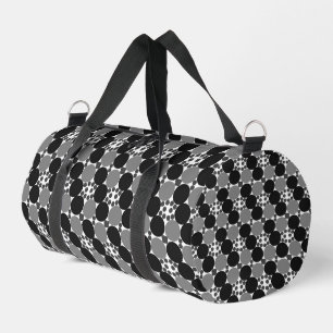 Monochrome Kreise: Abstrakt Schwarz Weiß Und Grau, Duffle Bag
