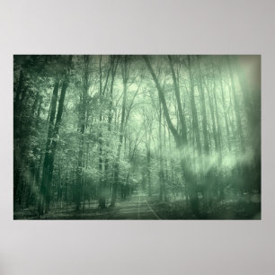 Monochrome Landschaft Naturparkart, Herbst, Hinter Poster