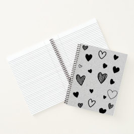 Monochrome-Liebesnotizbuch Notizbuch