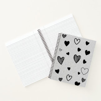 Monochrome-Liebesnotizbuch Notizbuch