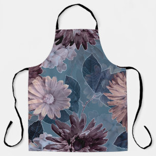 Monochrome Lila: Floral Watercolor Nahtlos Schürze