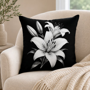 Monochrome Lilie Kissen