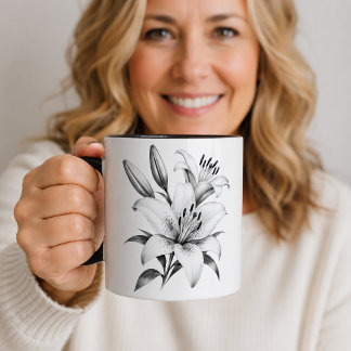 Monochrome Lilie Tasse