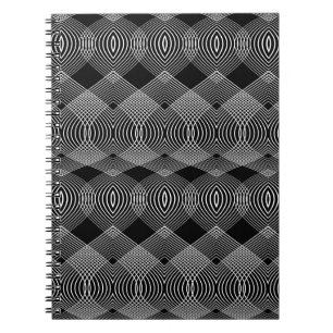 Monochrome Linien: Texturiertes abstraktes Design Notizblock