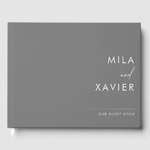 Monochrome Livre d'or minimaliste de Mariage mod