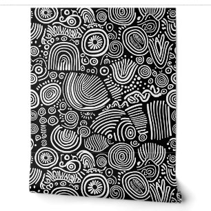 Monochrome Maus: Abstrakte Doodle Tapete