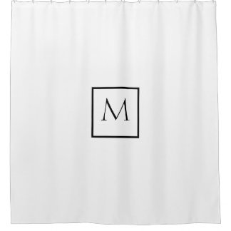 Monochrome Minimalistisch-Rectangle-Monogramm Duschvorhang