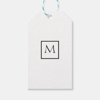 Monochrome Minimalistisch-Rectangle-Monogramm Geschenkanhänger