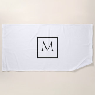 Monochrome Minimalistisch-Rectangle-Monogramm Strandtuch