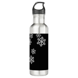 Monochrome Minimalistisch Snowflake Weihnachtsmust Edelstahlflasche