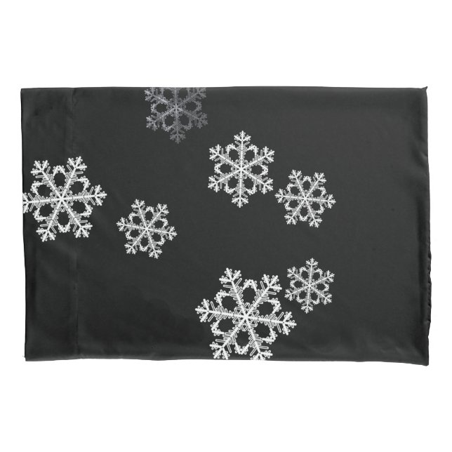 Monochrome Minimalistisch Snowflake Weihnachtsmust Kissenbezug (Vorderseite)