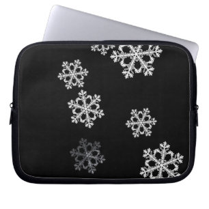 Monochrome Minimalistisch Snowflake Weihnachtsmust Laptopschutzhülle