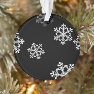 Monochrome Minimalistisch Snowflake Weihnachtsmust Ornament