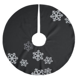 Monochrome Minimalistisch Snowflake Weihnachtsmust Polyester Weihnachtsbaumdecke
