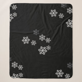Monochrome Minimalistisch Snowflake Weihnachtsmust Sherpadecke