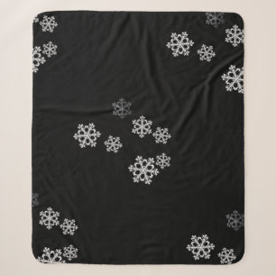 Monochrome Minimalistisch Snowflake Weihnachtsmust Sherpadecke