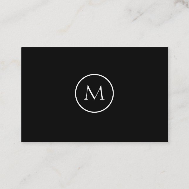 Monochrome Minimalistische Mit Monogramm EleganBla Visitenkarte (Vorderseite)