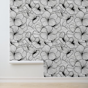 Monochrome moderne Abstrakte Blumenästhetik Tapete