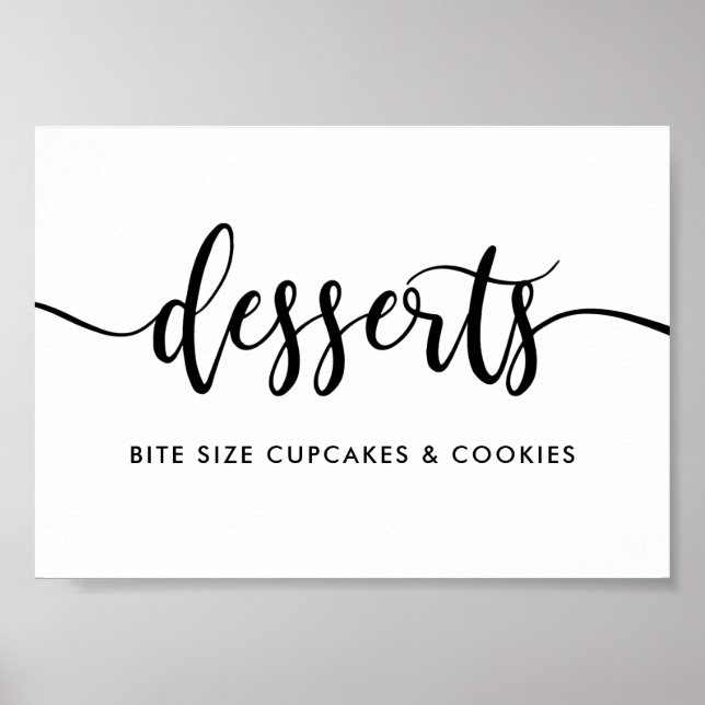 Monochrome moderne Typografie Desserts Lebensmitte Poster (Vorne)