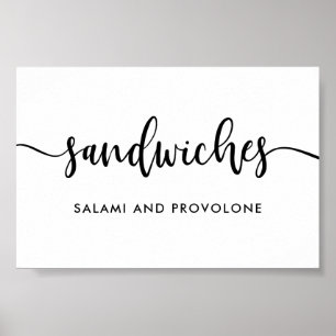 Monochrome moderne Typografie Sandwiches Food Schi Poster