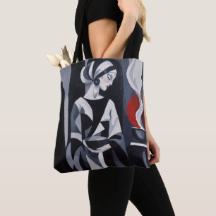 Monochrome Mystical Woman Art Deco-Tasche Tasche