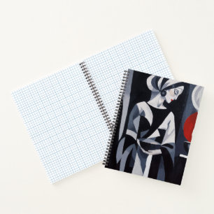 Monochrome Mystische Frauenporträt-Spiralblock Notizbuch