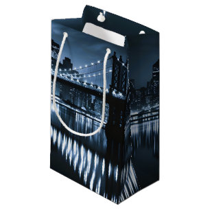Monochrome New York Skyline Nightscape Kleine Geschenktüte