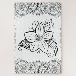 Monochrome Petal Grace – Minimalistischer Floralst