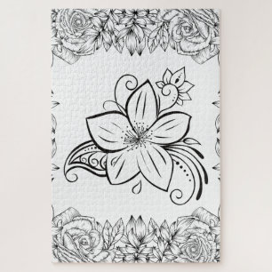 Monochrome Petal Grace – Minimalistischer Floralst