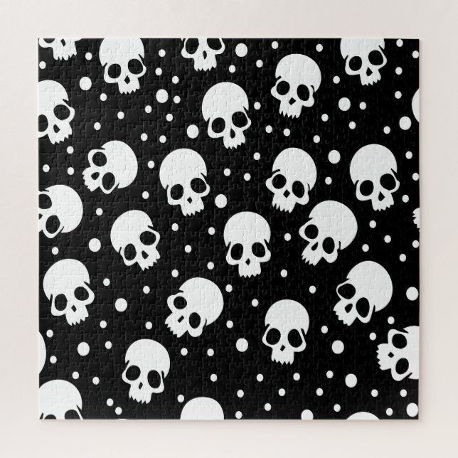 Monochrome Polka Dot Skull (Vertikal)