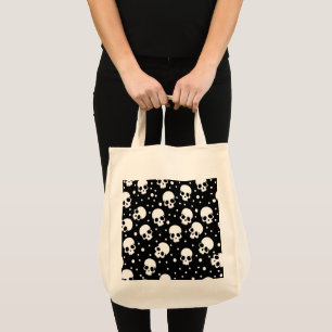 Monochrome Polka Dot Skull Tragetasche