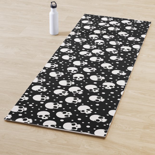 Monochrome Polka Dot Skull Yogamatte (Beispiel)