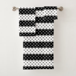 Monochrome Polka Dots Badetuch Set