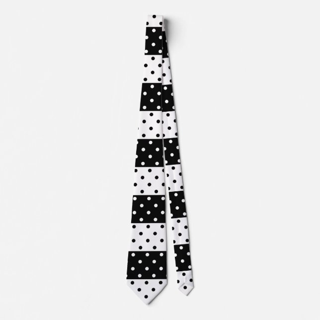 Monochrome Polka Dots-Krawatte Krawatte (Vorderseite)