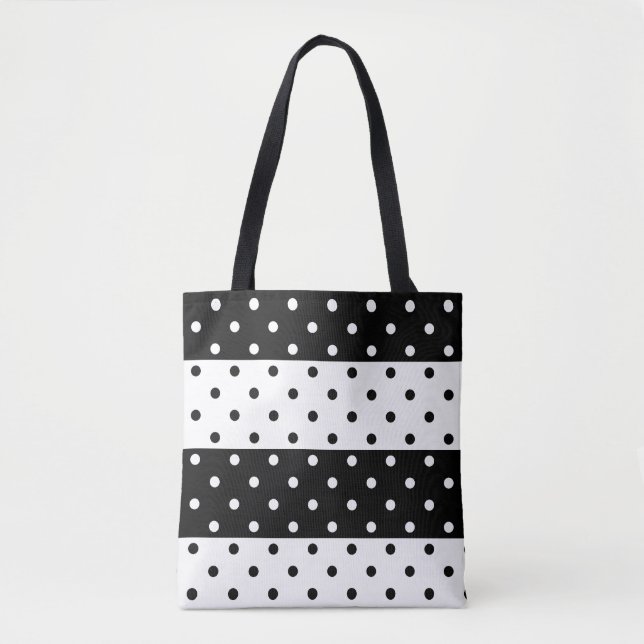 Monochrome Polka Dots-Tasche Tasche (Vorderseite)