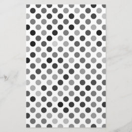 Monochrome Polka-Dottern-Muster (Schwarz-Weiß-Punk Briefpapier