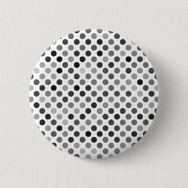 Monochrome Polka-Dottern-Muster (Schwarz-Weiß-Punk Button