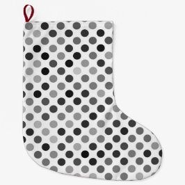 Monochrome Polka-Dottern-Muster (Schwarz-Weiß-Punk Großer Weihnachtsstrumpf