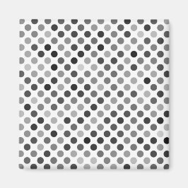 Monochrome Polka-Dottern-Muster (Schwarz-Weiß-Punk Magnet
