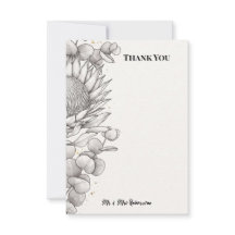 Monochrome Protea Botanische Hochzeit Danksagungsk