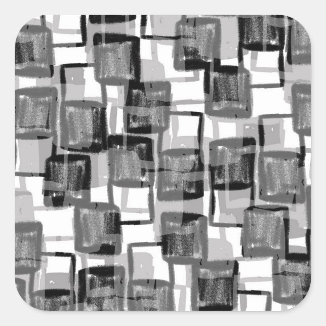 Monochrome Quadrate Quadratischer Aufkleber (Vorderseite)