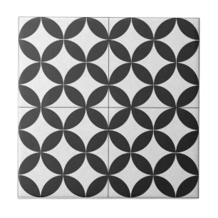Monochrome Retro-Fliesenmuster Fliese