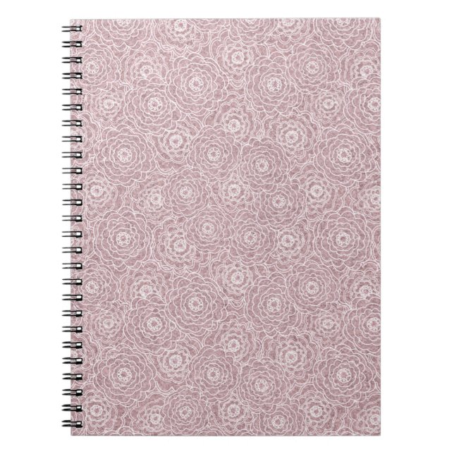 Monochrome, rosa Blume Notizblock (Vorderseite)